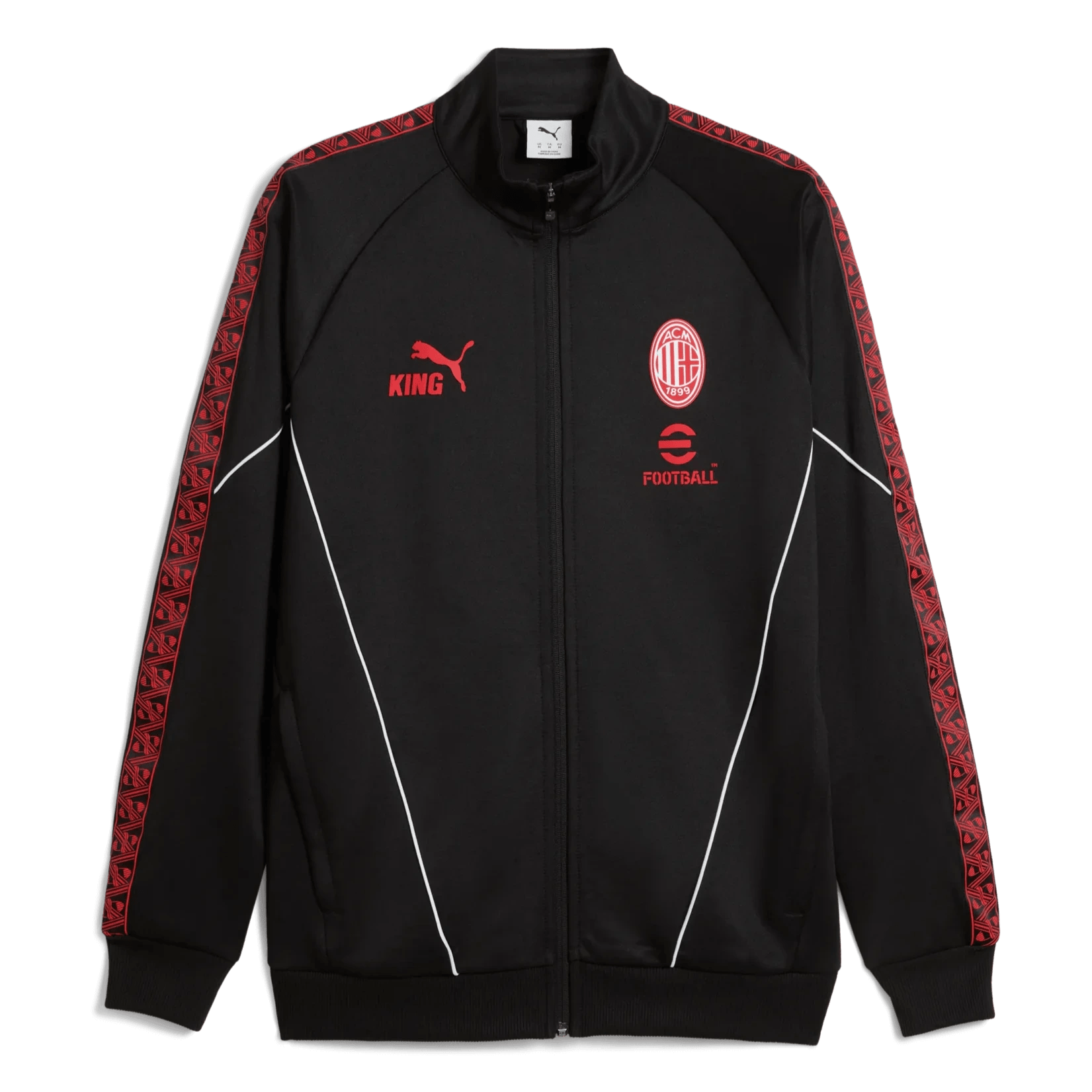 Puma 2025-26 AC Milan Men's KING Anthem Jacket Puma Black-Red (Front)