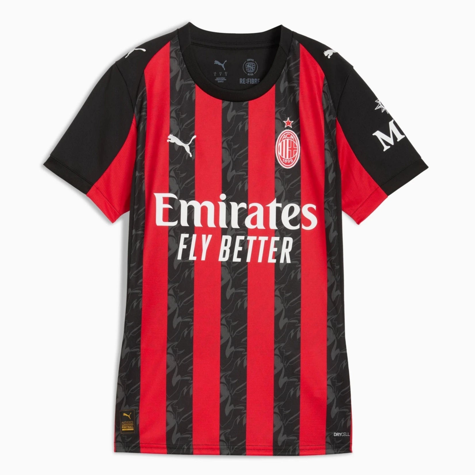 Puma 2025-26 AC Milan Women's Stadium Home Soccer Jersey (Front)