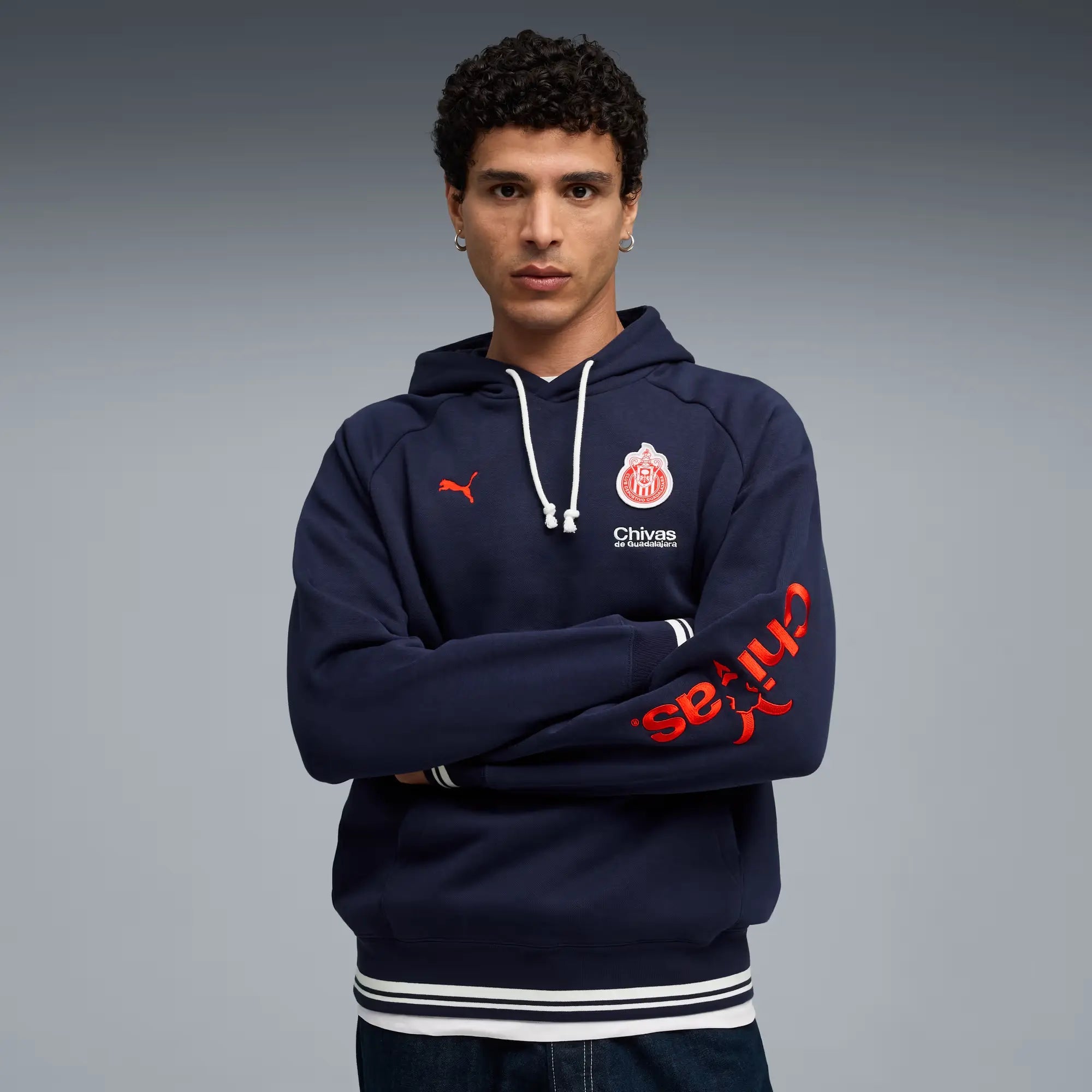 Puma 2025-26 Chivas Men's Relaxed Hoodie (Model - Front)