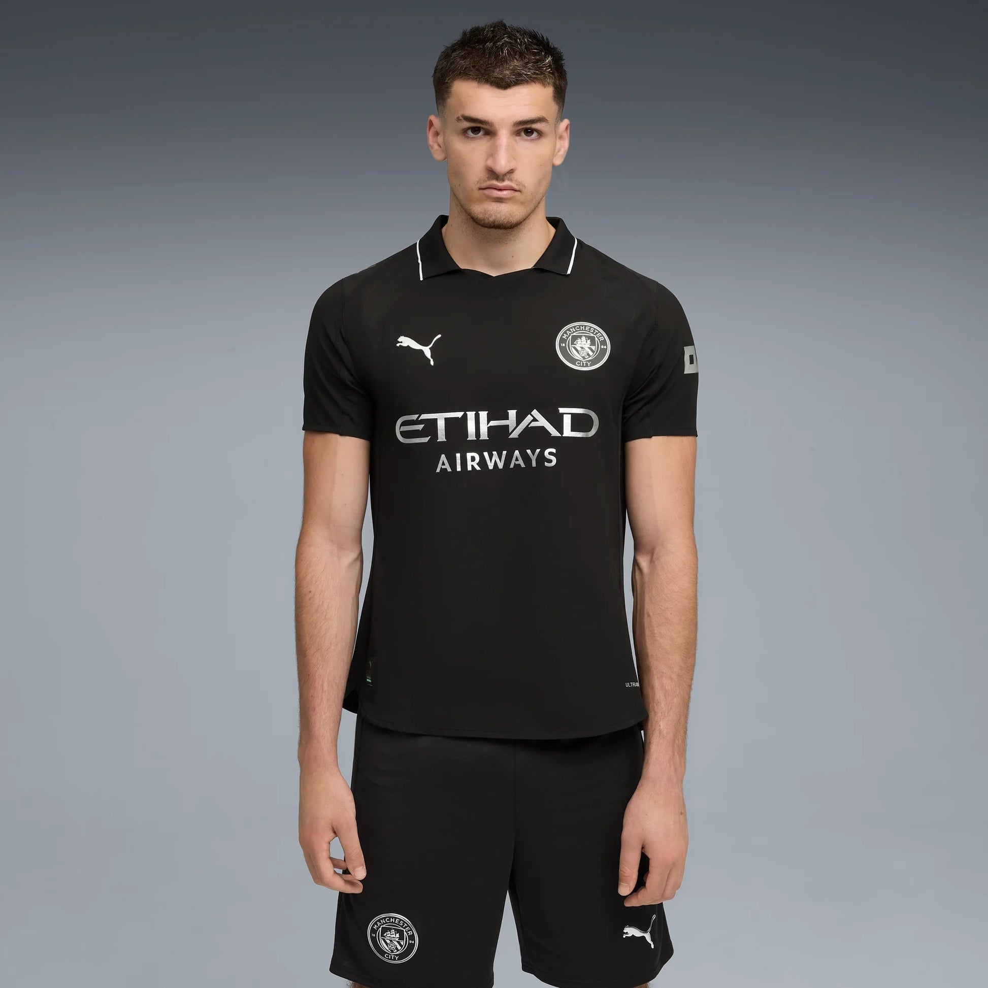 Puma 2025-26 Manchester City Men's Authentic Away Soccer Jersey (Model - Front)