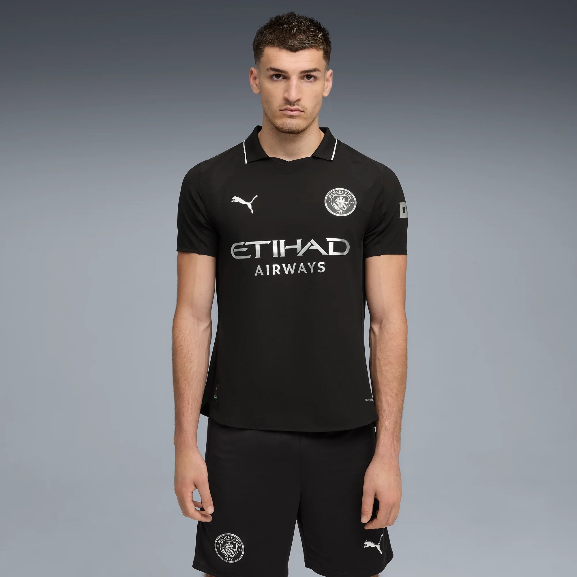 Puma 2025-26 Manchester City Men's Authentic Away Soccer Jersey (Model - Front)