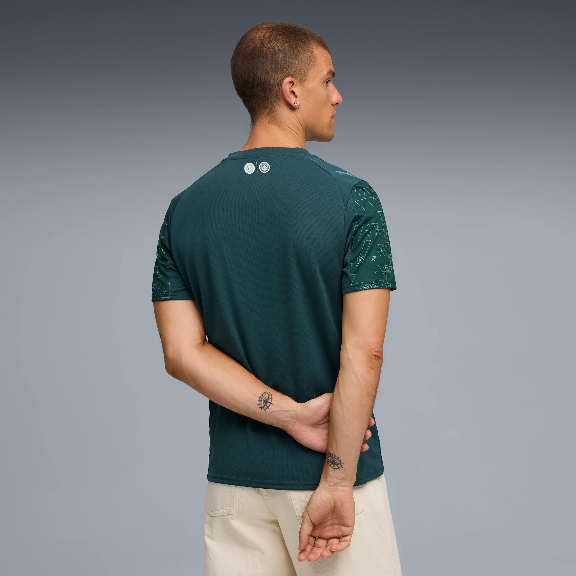 Puma 2025-26 Manchester City Men's Stadium Fourth Soccer Jersey (Model - Back)