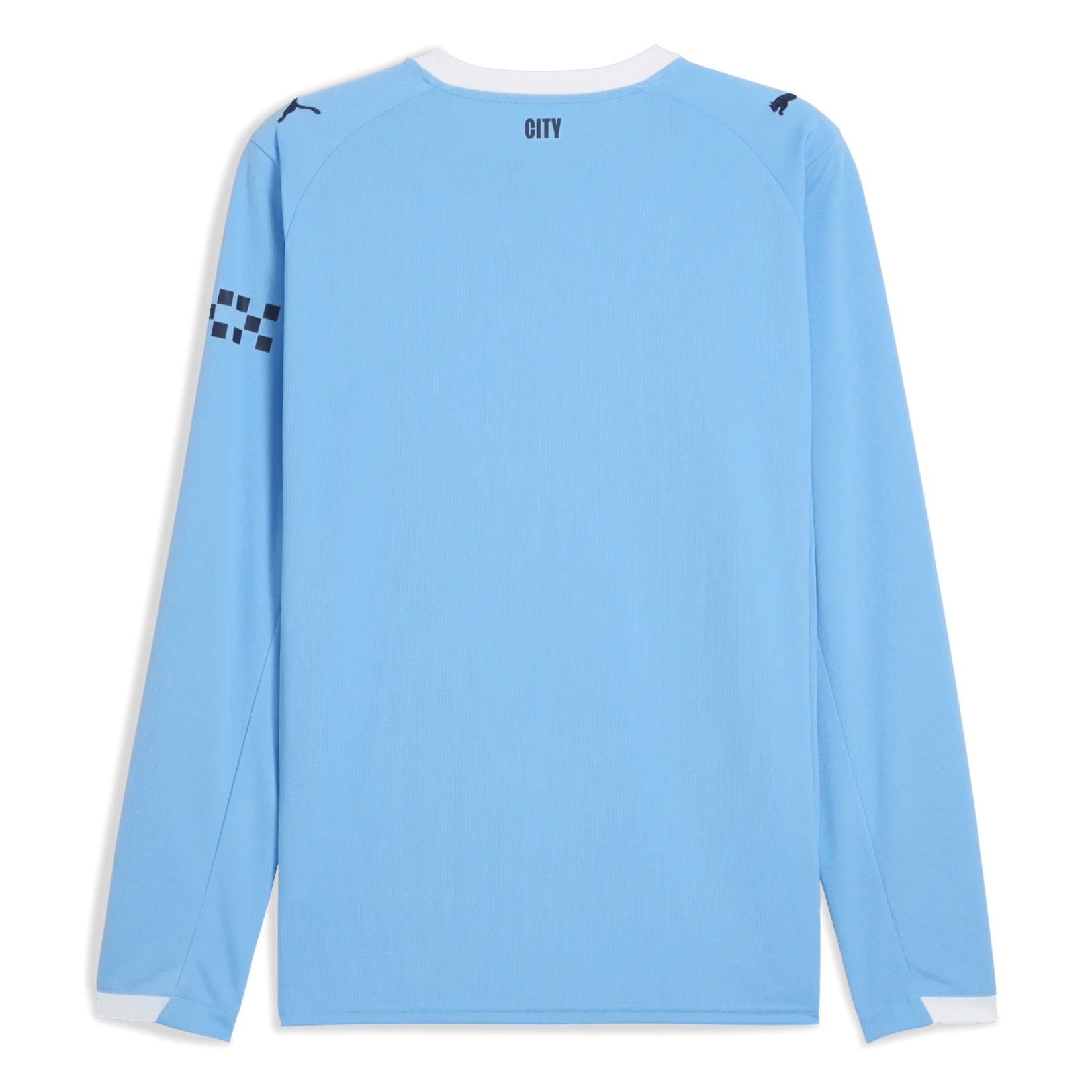 Puma 2025-26 Manchester City Men's Stadium Home Long-Sleeve Soccer Jersey (Back)