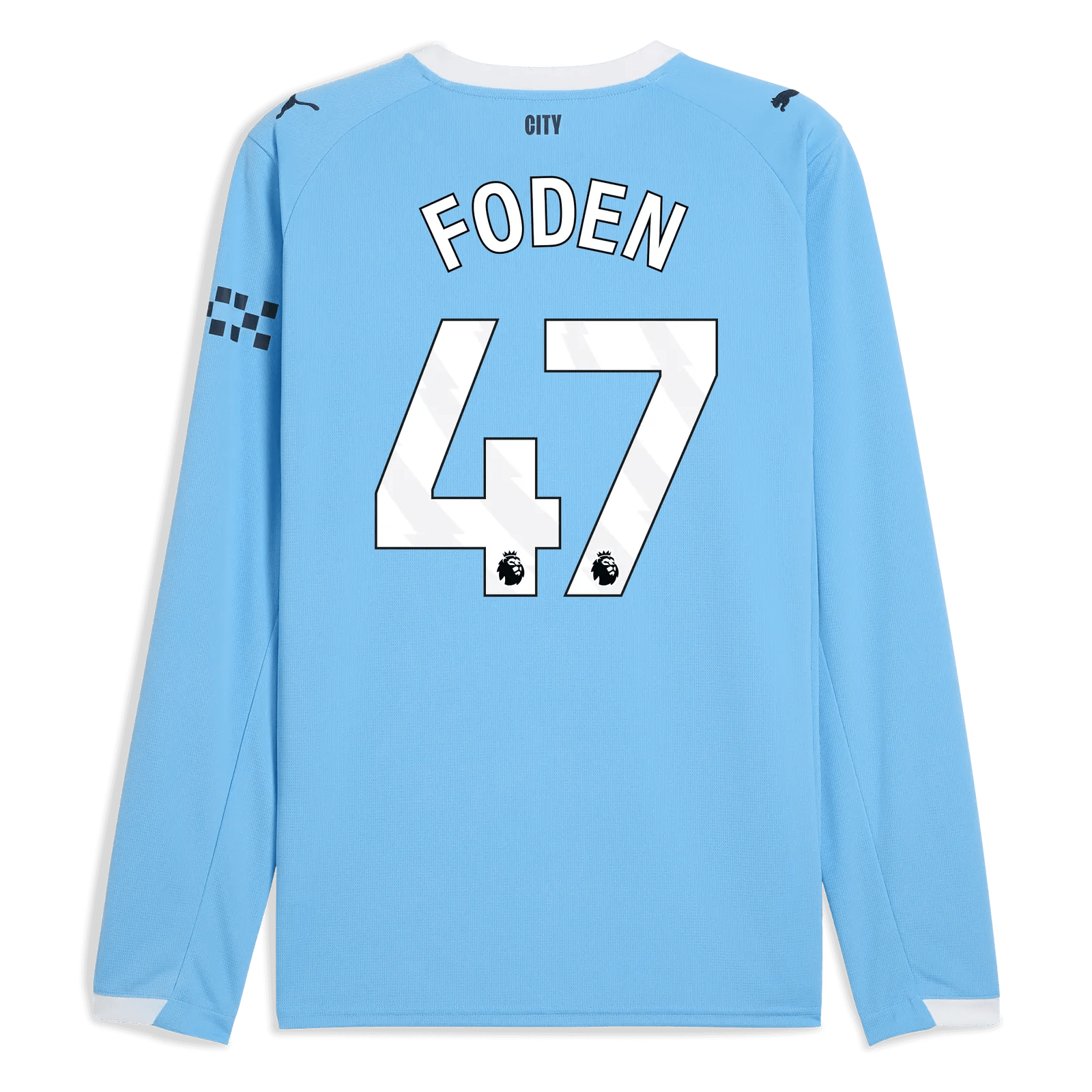 Puma 2025-26 Manchester City Men's Stadium Home Long-Sleeve Soccer Jersey