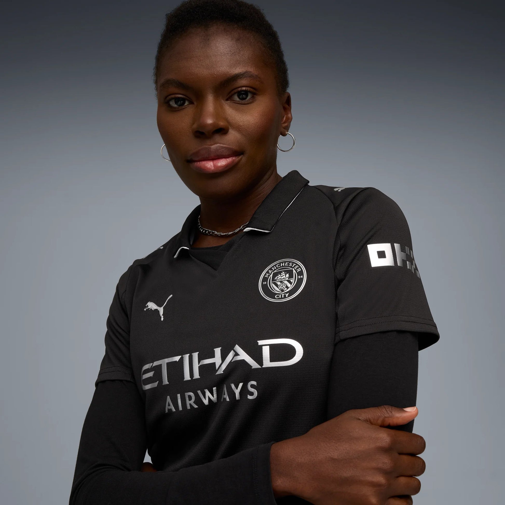 Puma 2025-26 Manchester City Women's Stadium Away Soccer Jersey (Detail 1)