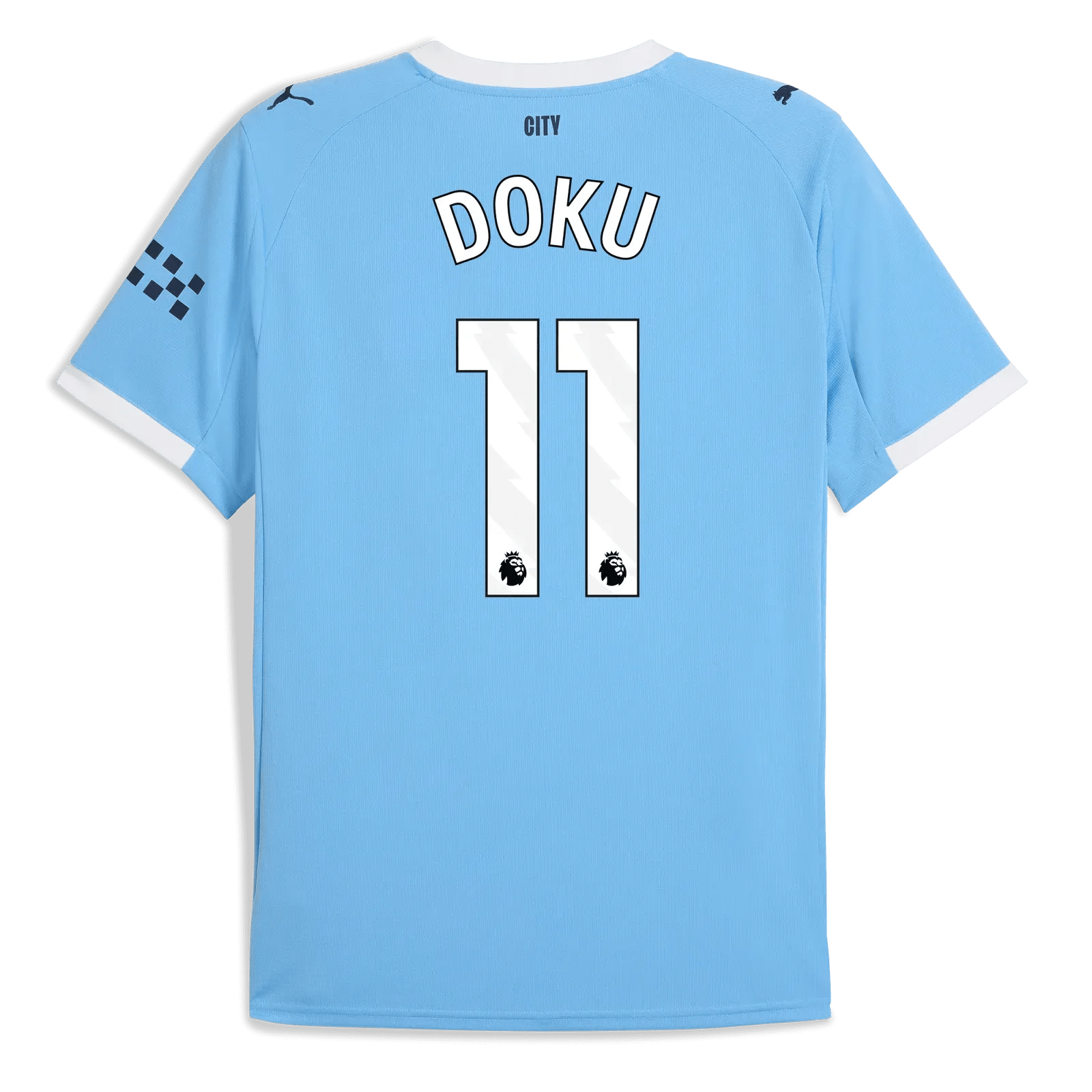 Puma 2025-26 Manchester City Men's Stadium Home Soccer Jersey (Doku)