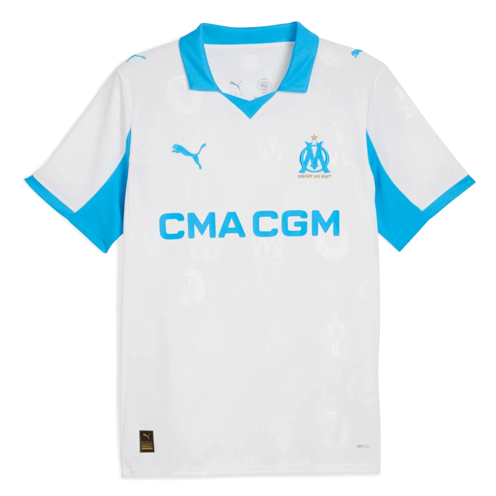 Puma 2025-26 Olympique de Marseille Men's Stadium Home Soccer Jersey (Front)