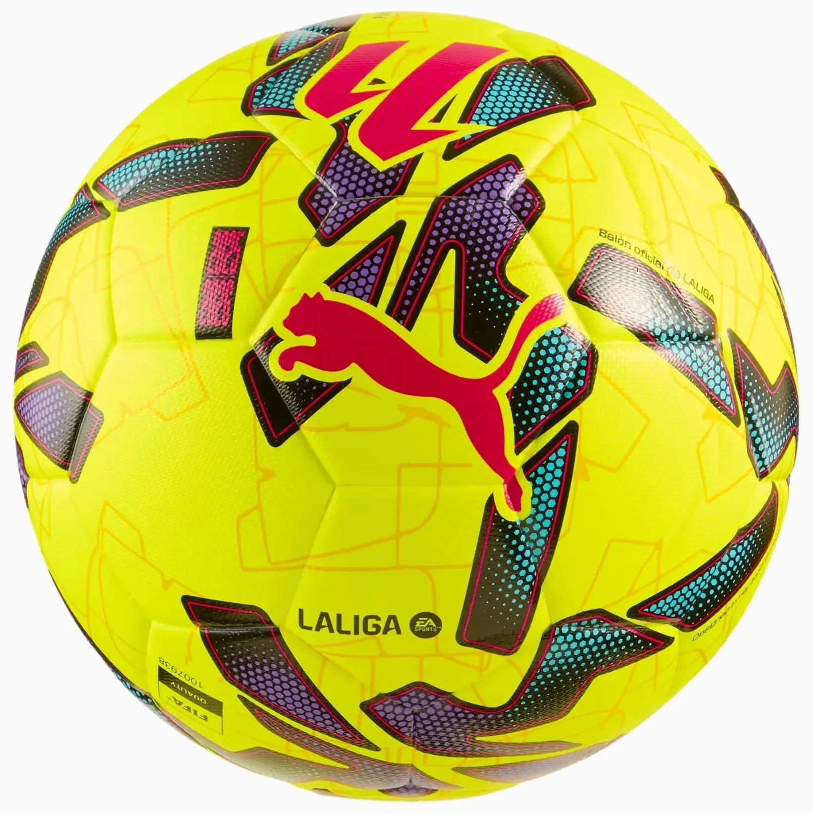 Puma 2025-26 Orbita La Liga 1 FIFA Quality Ball Fluo Yellow-Multicolor (Front)