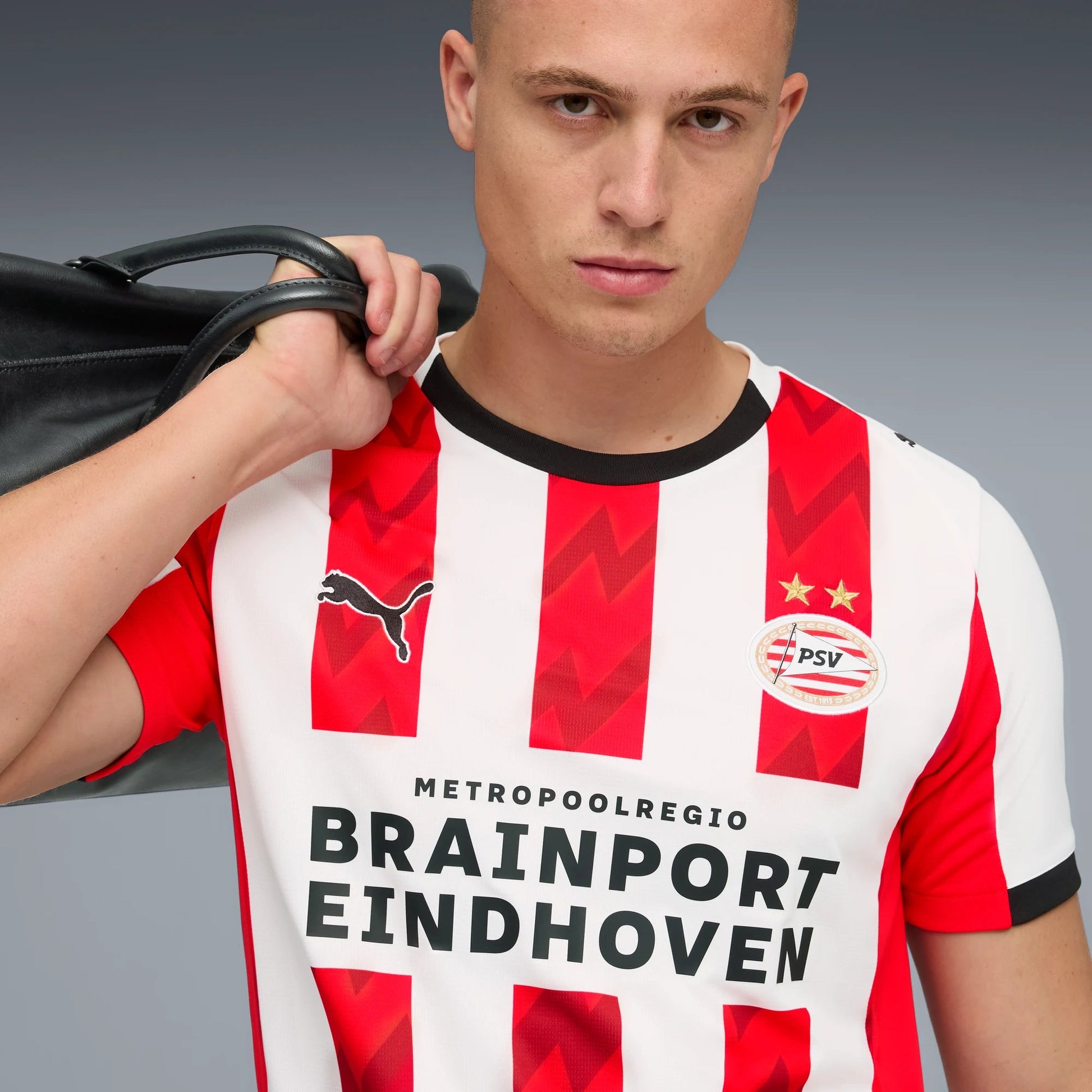 Puma 2025-26 PSV Men's Stadium Home Soccer Jersey (Detail 1)