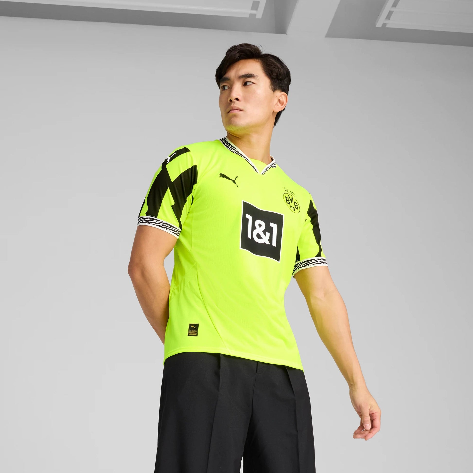 Puma 2025 Borussia Dortmund Men's Stadium Anniversary Soccer Jersey (Model - Front)