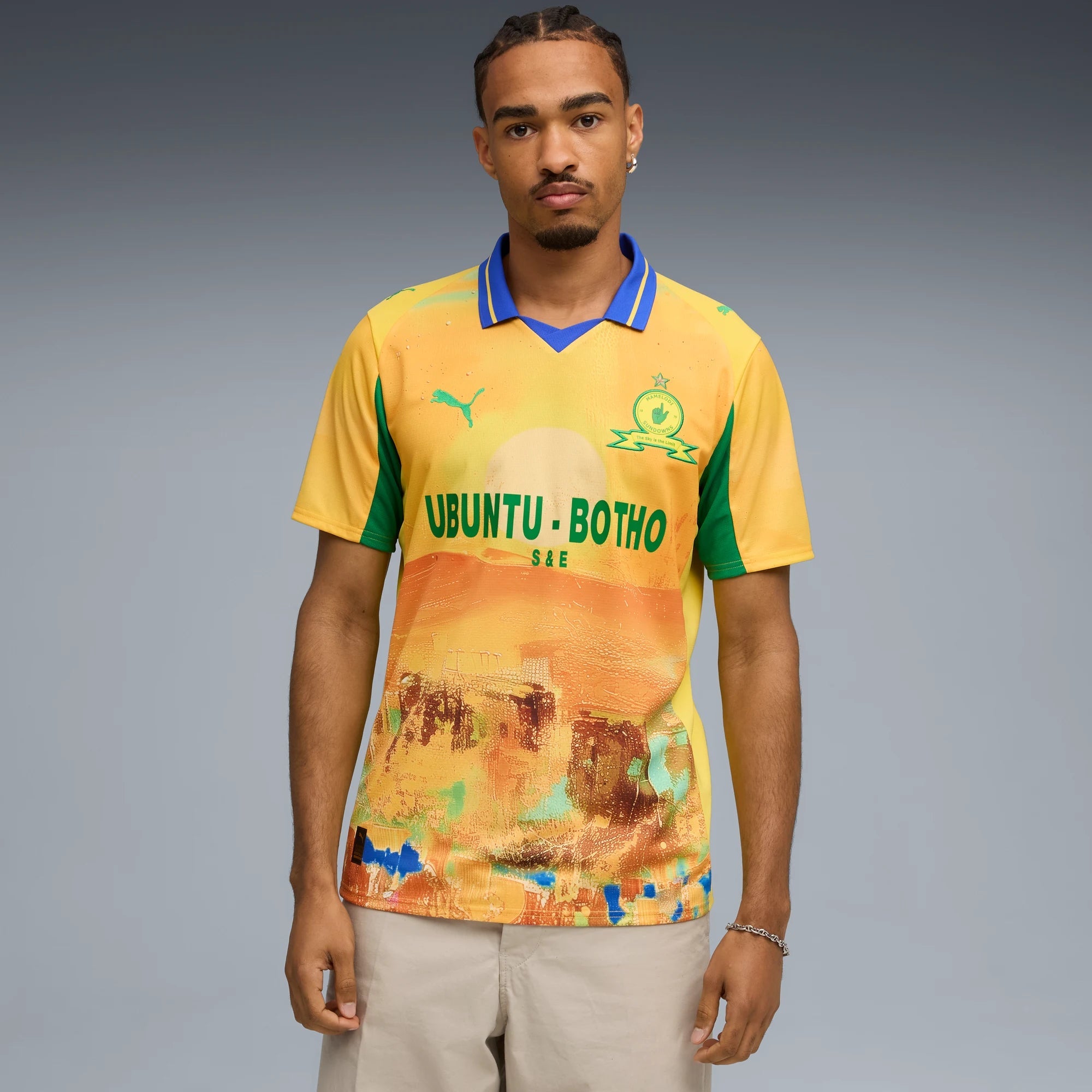 Puma 2025 Mamelodi Sundowns Men's Club World Cup KidSuper Stadium Home Soccer Jersey (Model - Front)