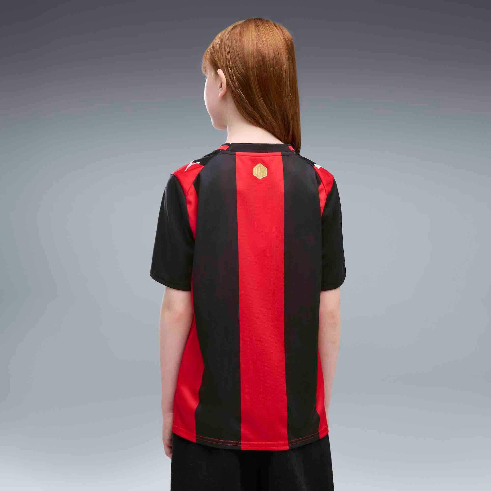 Puma 2026-27 AC Milan Youth Stadium Home Soccer Jersey (Model - Back)