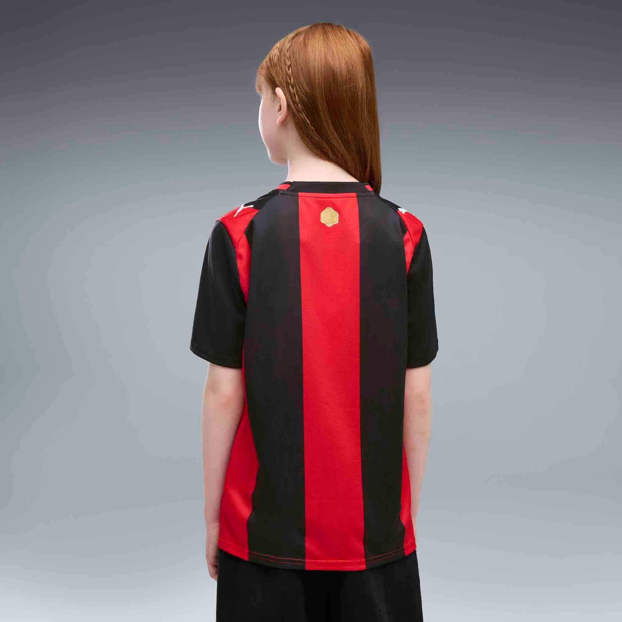 Puma 2026-27 AC Milan Youth Stadium Home Soccer Jersey (Model - Back)