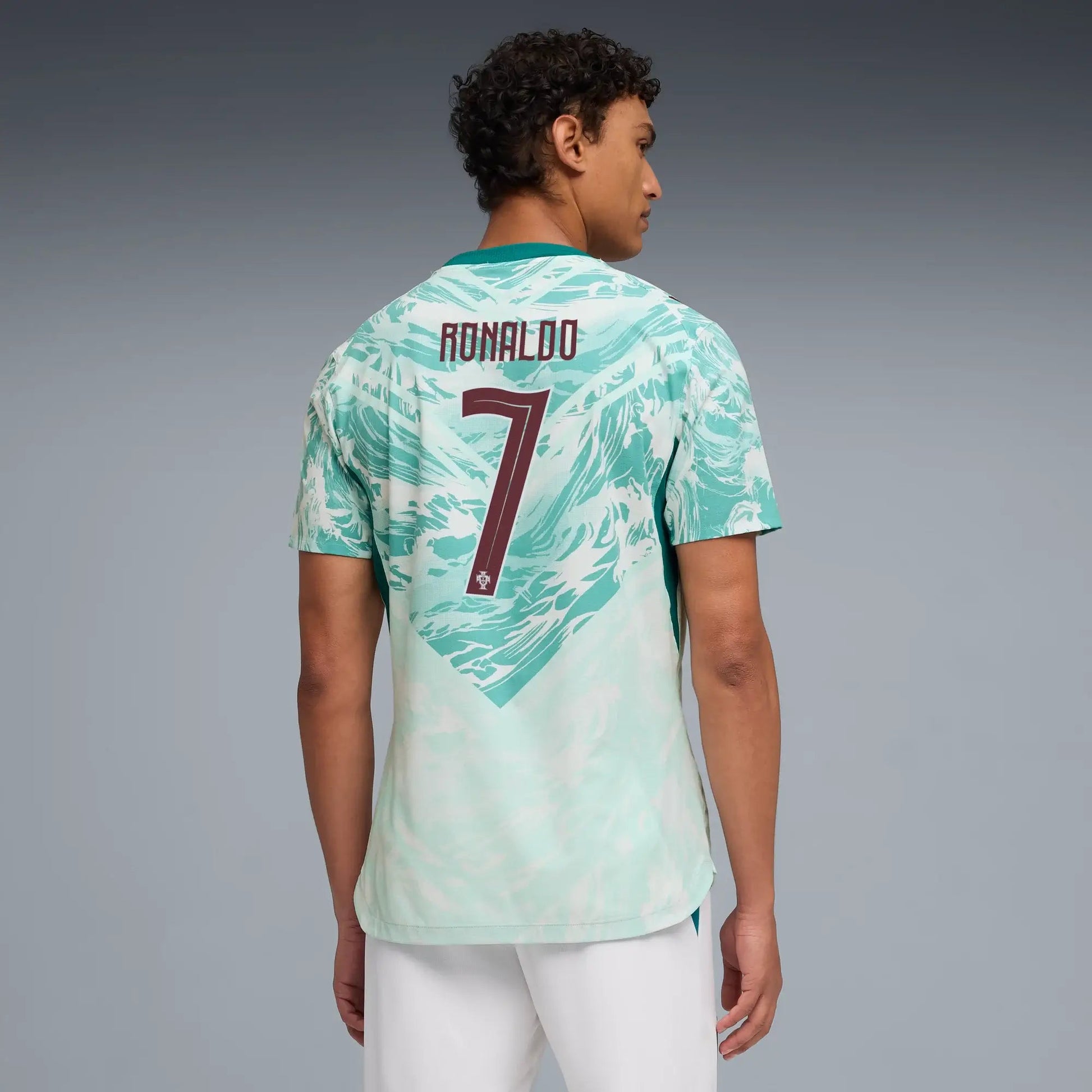 Puma 2026-27 Portugal Men's Authentic Away Ronaldo #7 Soccer Jersey (Model - Back)