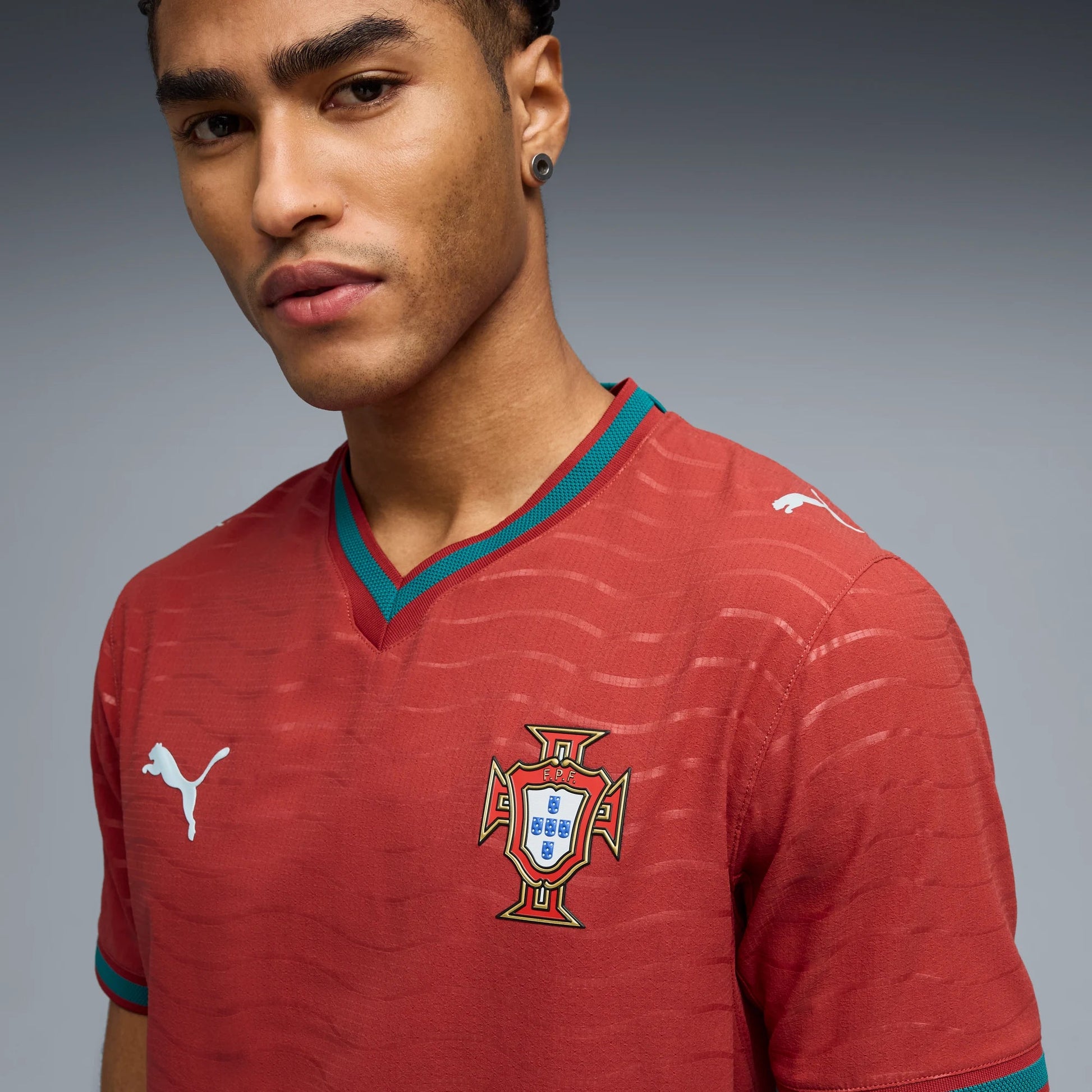 Puma 2026 Portugal Men's Authentic Home Soccer Jersey (Detail 1)
