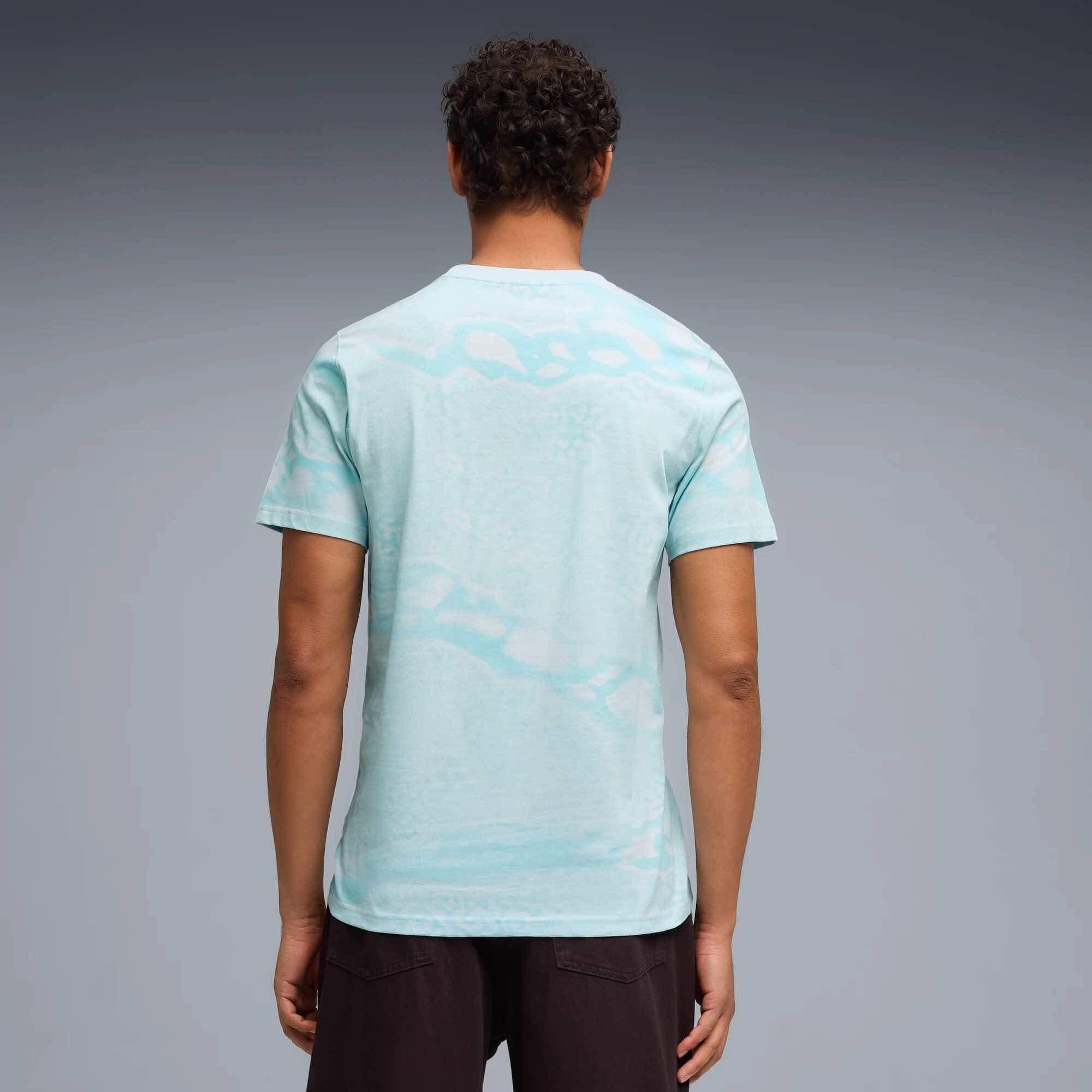 Puma 2026-27 Portugal Men's FtblCulture AOP Tee Sea Glass-Club Red (Model - Back)