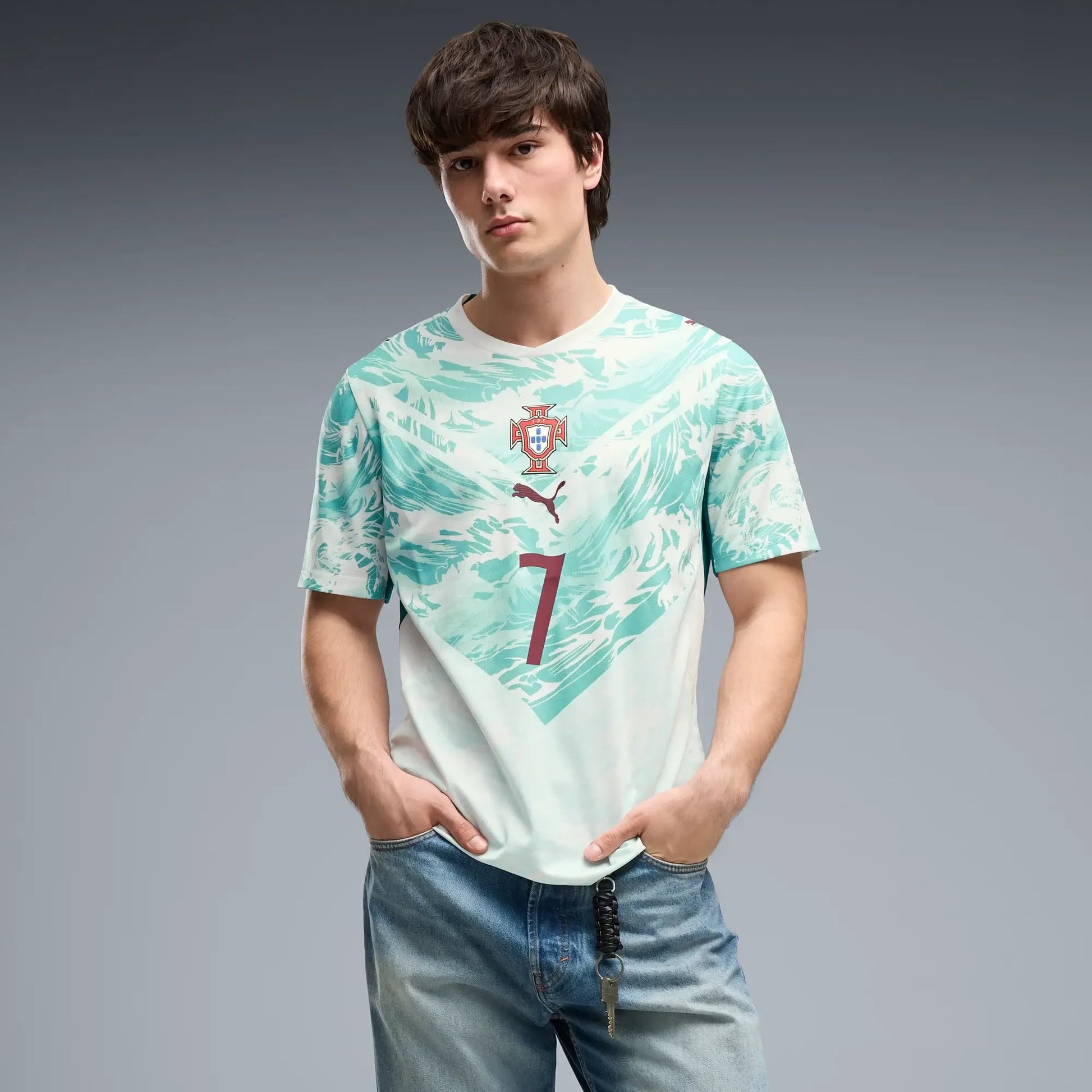 Puma 2026-27 Portugal Men's Stadium Away Ronaldo #7 Soccer Jersey (Model - Front)