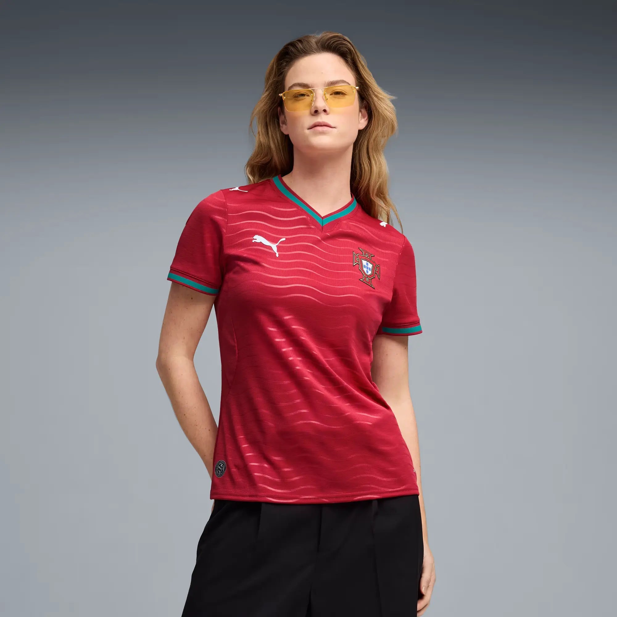Puma 2026 Portugal Women's Stadium Home Soccer Jersey (Model - Front)