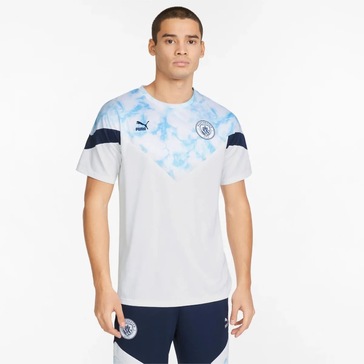 Puma 21-22 Manchester City Iconic MCS Tee - White-Light Blue