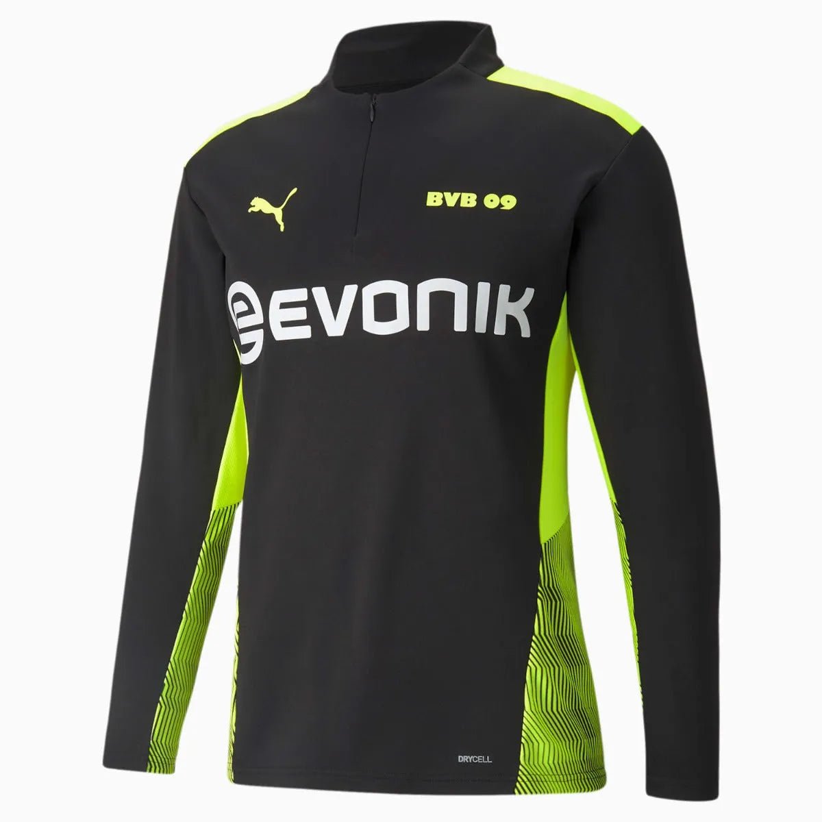 Puma Borussia Dortmund 2021-22 Quarter Zip Top - Black-Safety Yellow