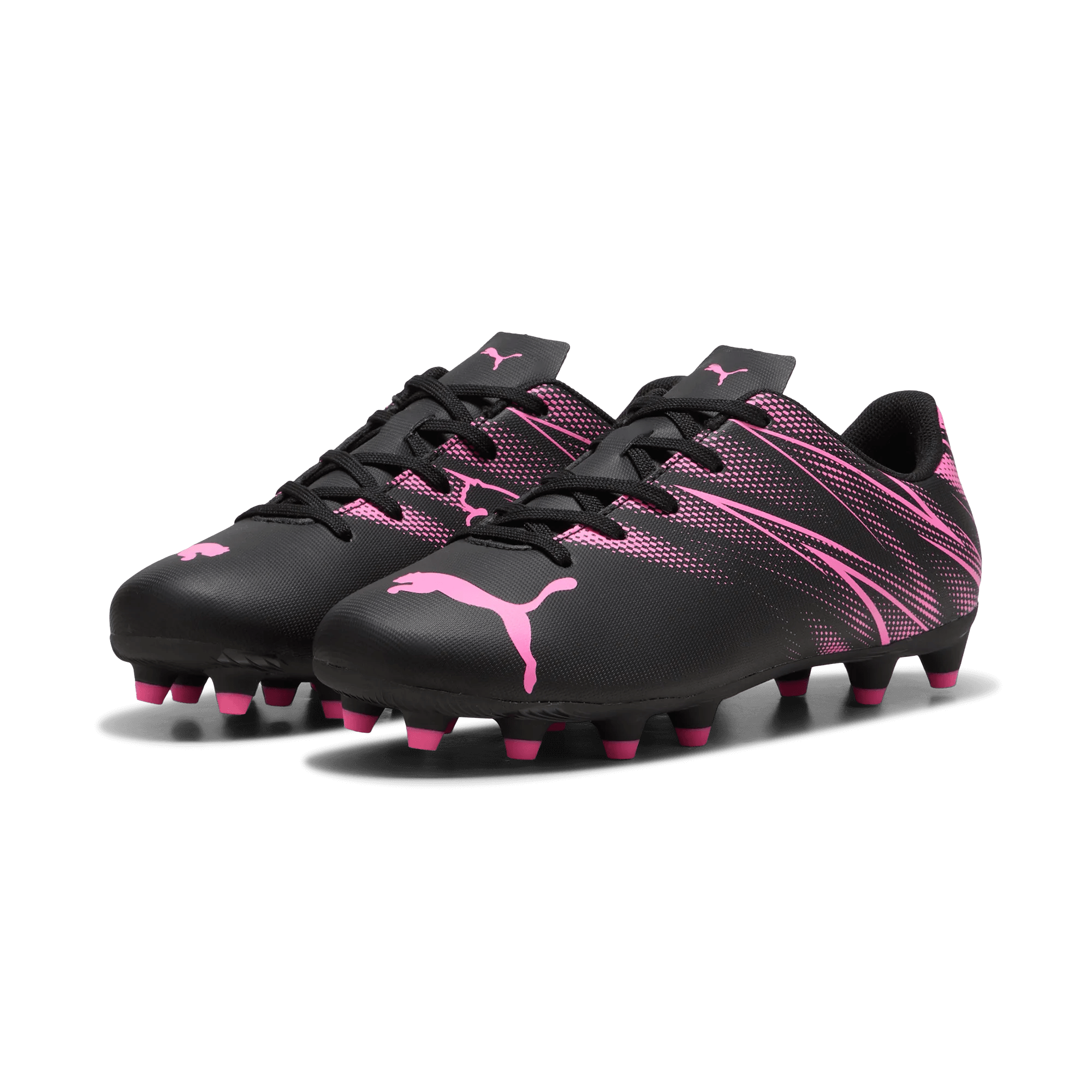 Puma Kids Attacanto FG_AG Puma Black-Poison Pink (Pair - Lateral)