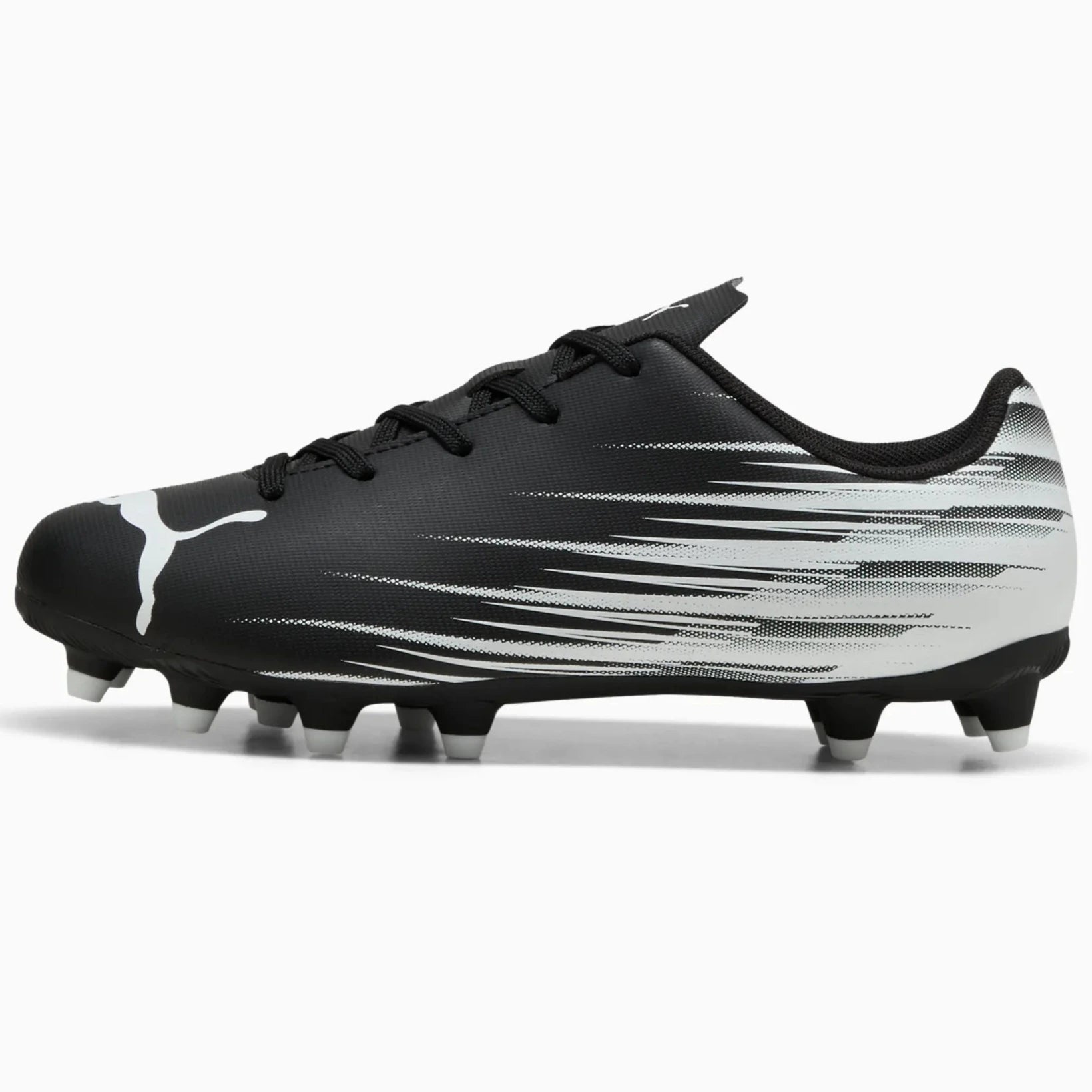 Puma Kid's Attacanto II Firm/Artificial Grounds Soccer Cleats Puma Black-Puma White (Side 1)