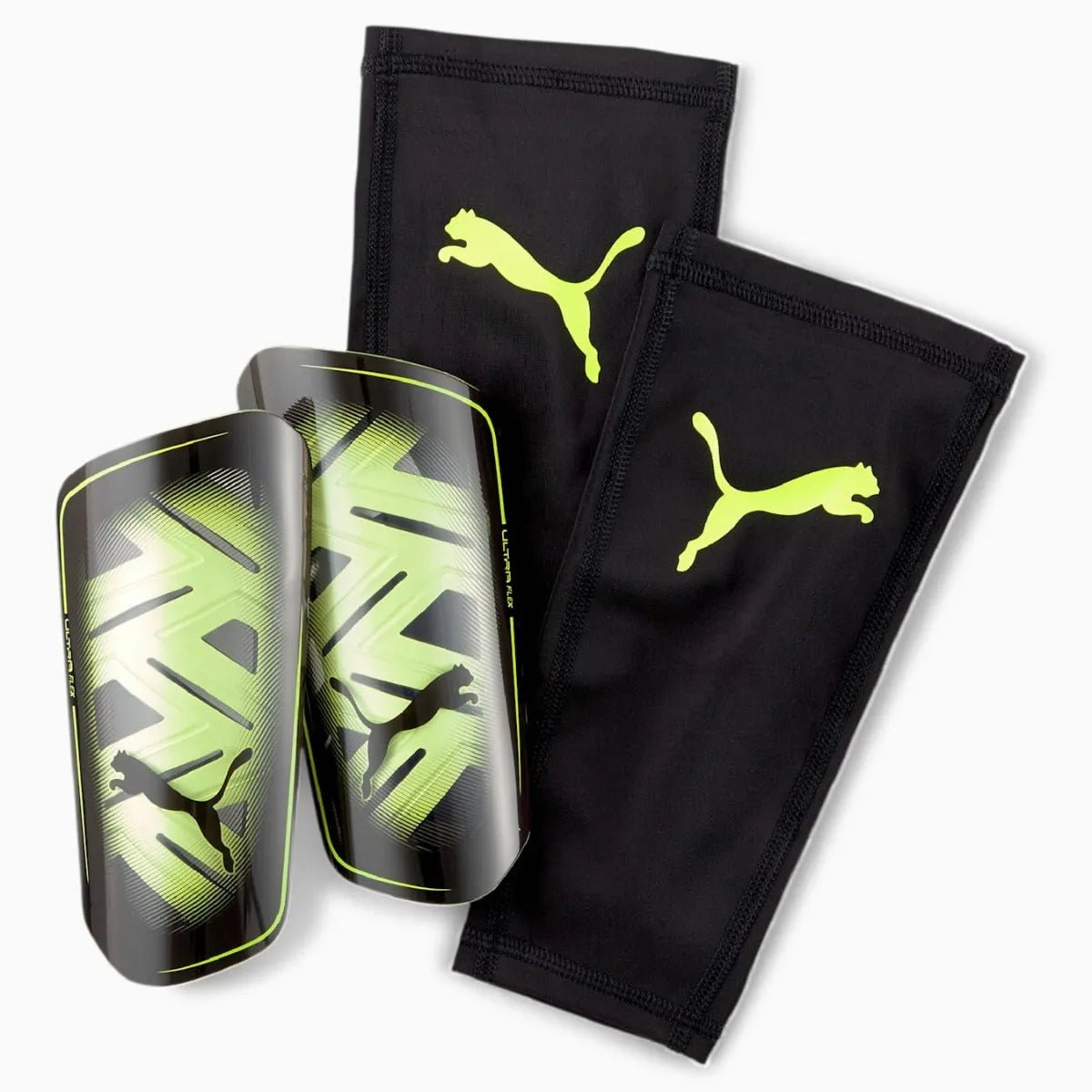 Puma Ultra Flex Sleeve Shin Guard - Yellow Alert-Black