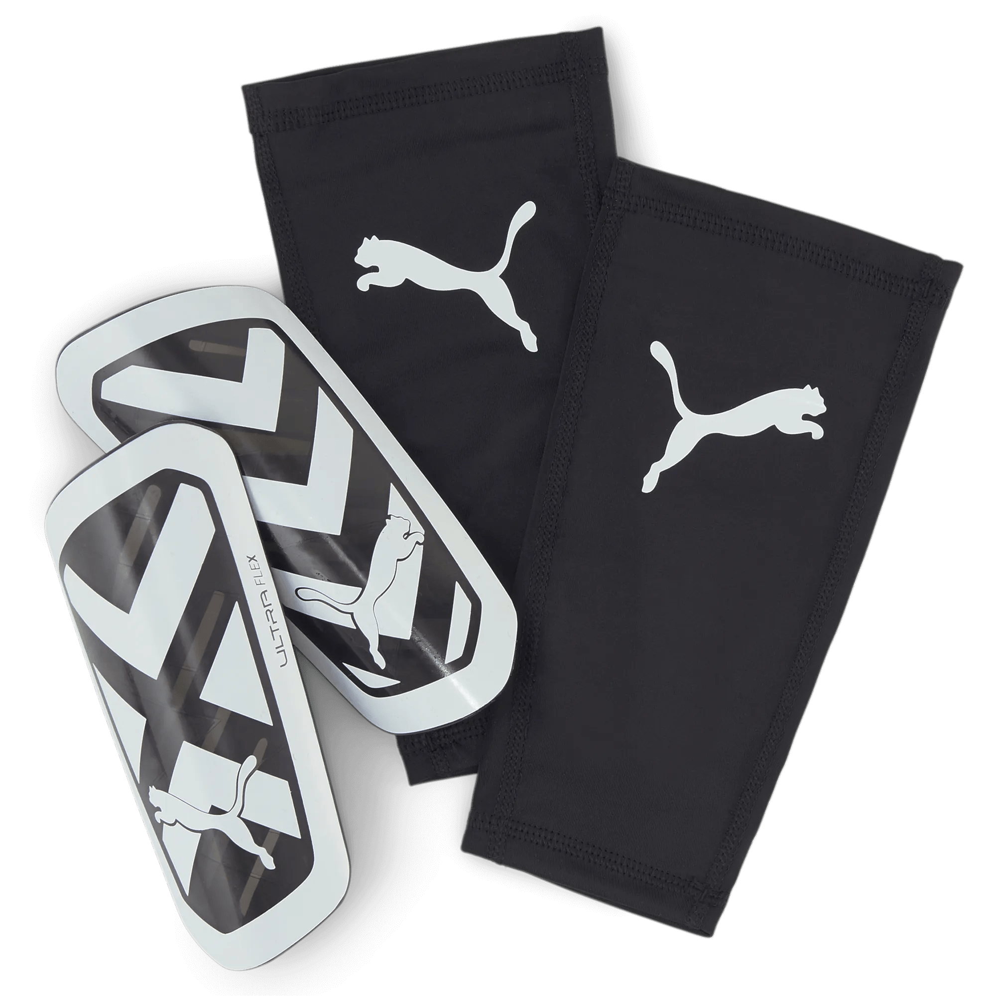Puma Ultra Flex Sleeve Shin Guards - Black - White (Set)