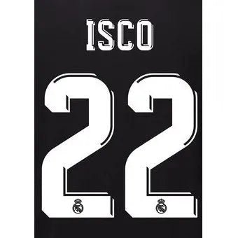 Real Madrid 2017/18 Away Isco #22 Jersey Name Set