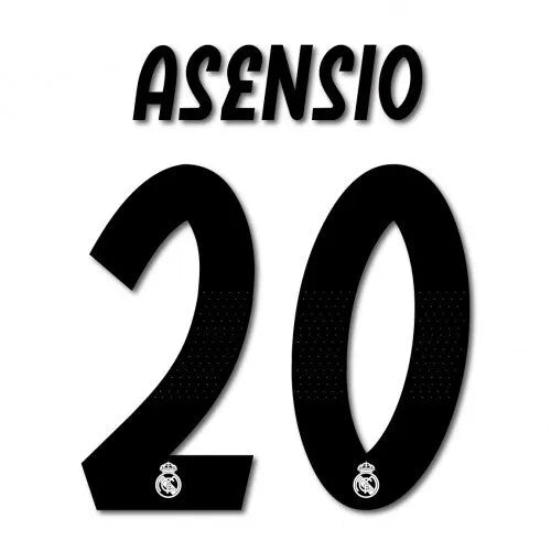 Real Madrid 2018/19 Home Asensio #20 Jersey Name Set