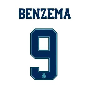 Real Madrid 2019/20 Third Benzema #9 Jersey Name Set