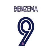 Real Madrid 2020/21 Away Benzema #9 Jersey Name Set