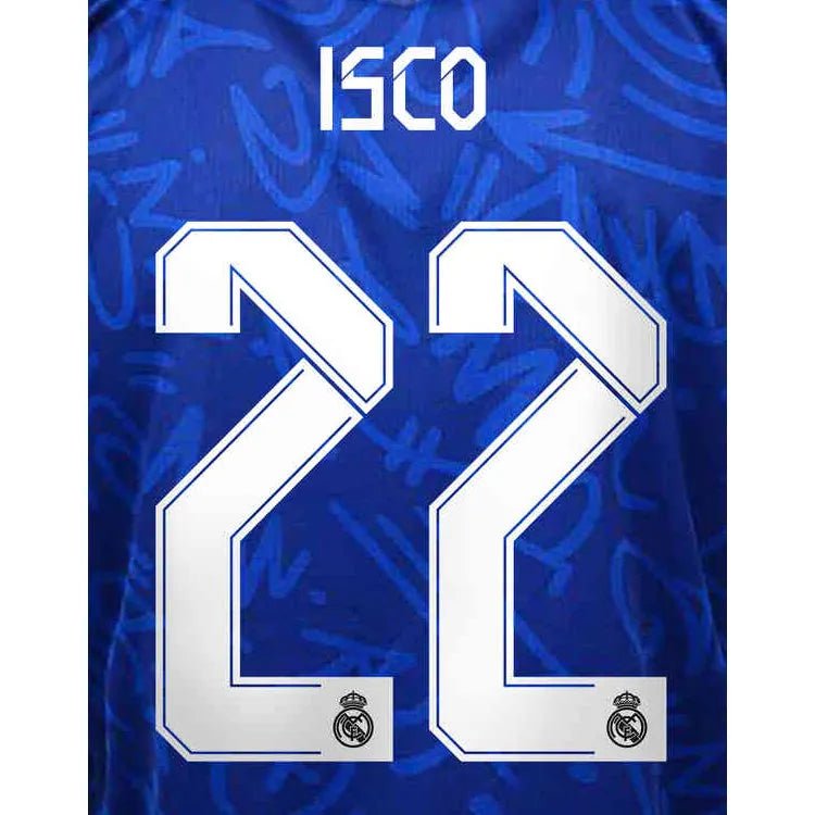 Real Madrid 2021/22 Away/Third Isco #22 Jersey Name Set