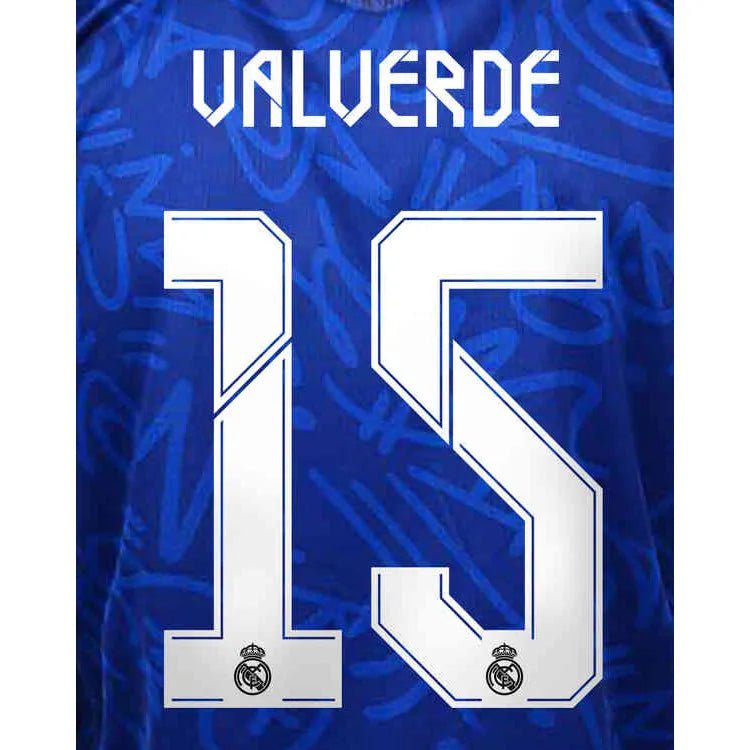 Real Madrid 2021/22 Away/Third Valverde #15 Jersey Name Set