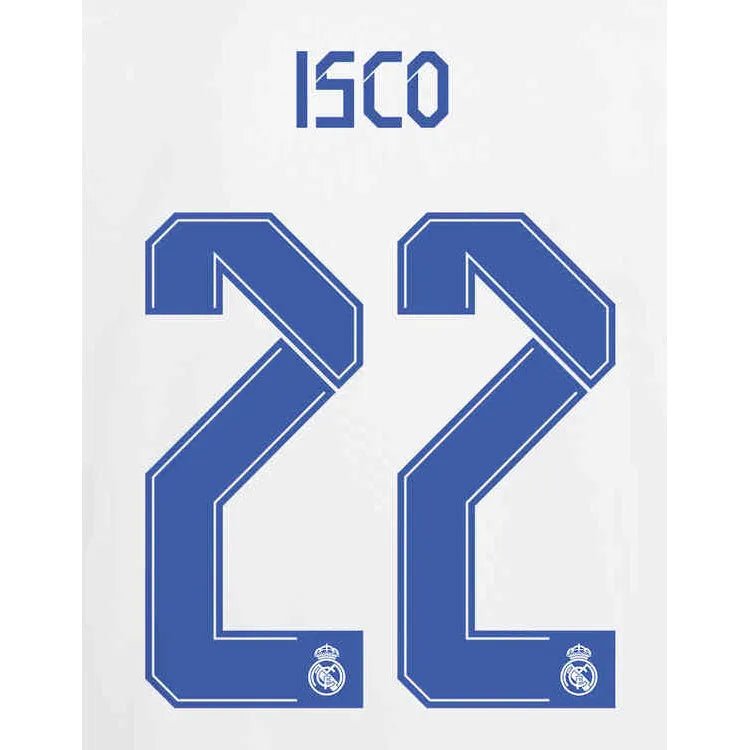 Real Madrid 2021/22 Home Isco #22 Jersey Name Set