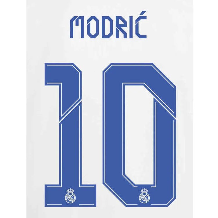 Real Madrid 2021/22 Home Modric #10 Jersey Name Set