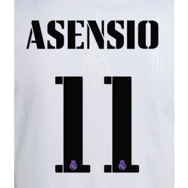Real Madrid 2022/23 Home Asensio #11 Jersey Name Set