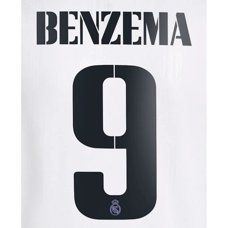 Real Madrid 2022/23 Home Benzema #9 Jersey Name Set