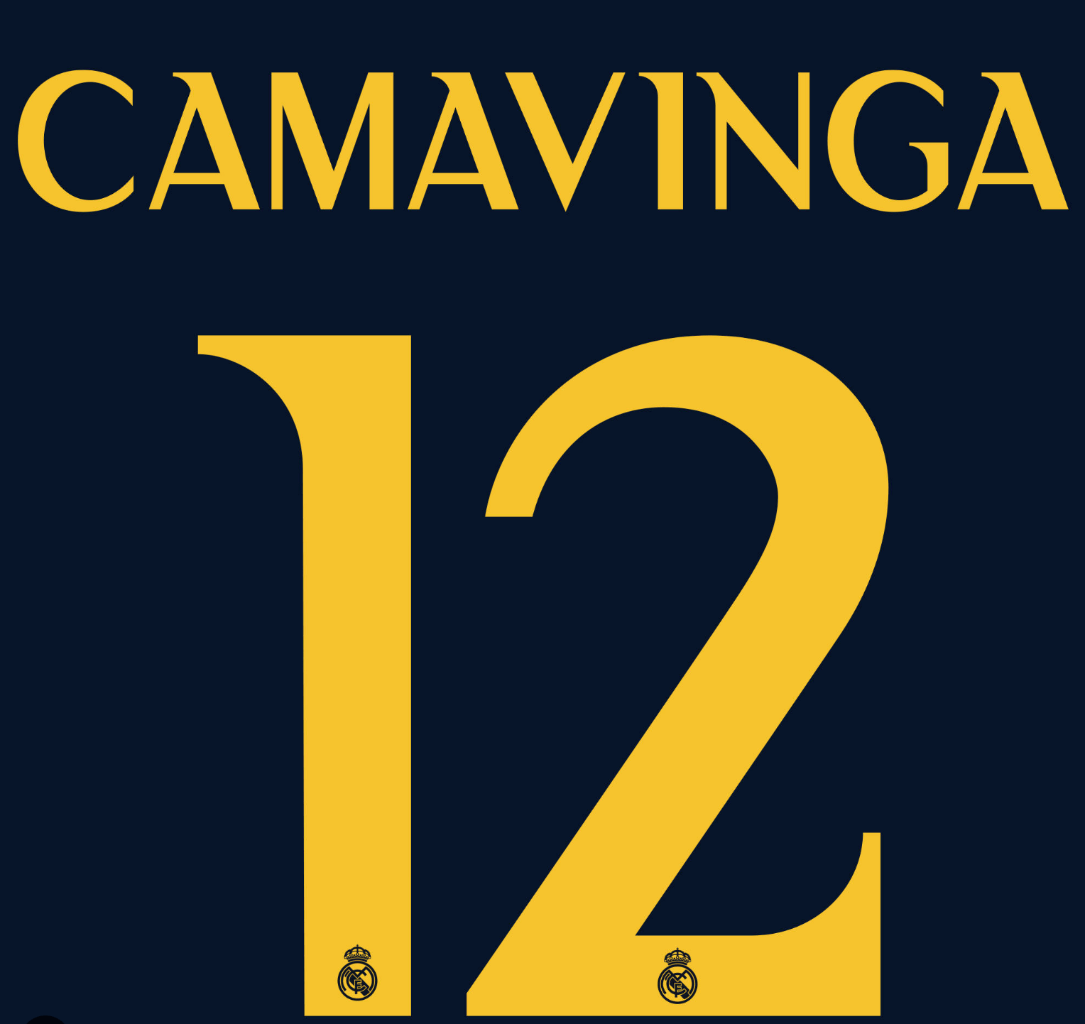Real Madrid 2023/24 Away Camavinga #12 Youth Jersey Name Set
