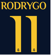 Real Madrid 2023/24 Away Rodrygo #11 Jersey Name Set
