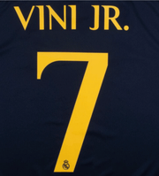 Real Madrid 2023/24 Away Vini Jr #7 Youth Jersey Name Set