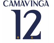 Real Madrid 2023/24 Home Camavinga #12 Youth Jersey Name Set