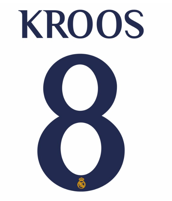 Real Madrid 2023/24 Home Kroos #8 Jersey Name Set