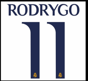 Real Madrid 2023/24 Home Rodrygo #11 Youth Jersey Name Set