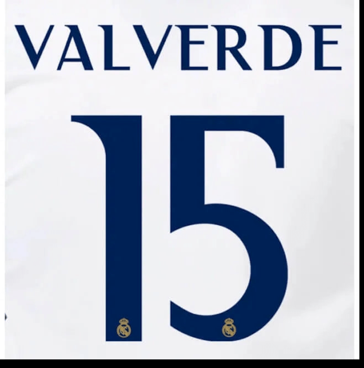 Real Madrid 2023/24 Home Valverde #15 Youth Jersey Name Set