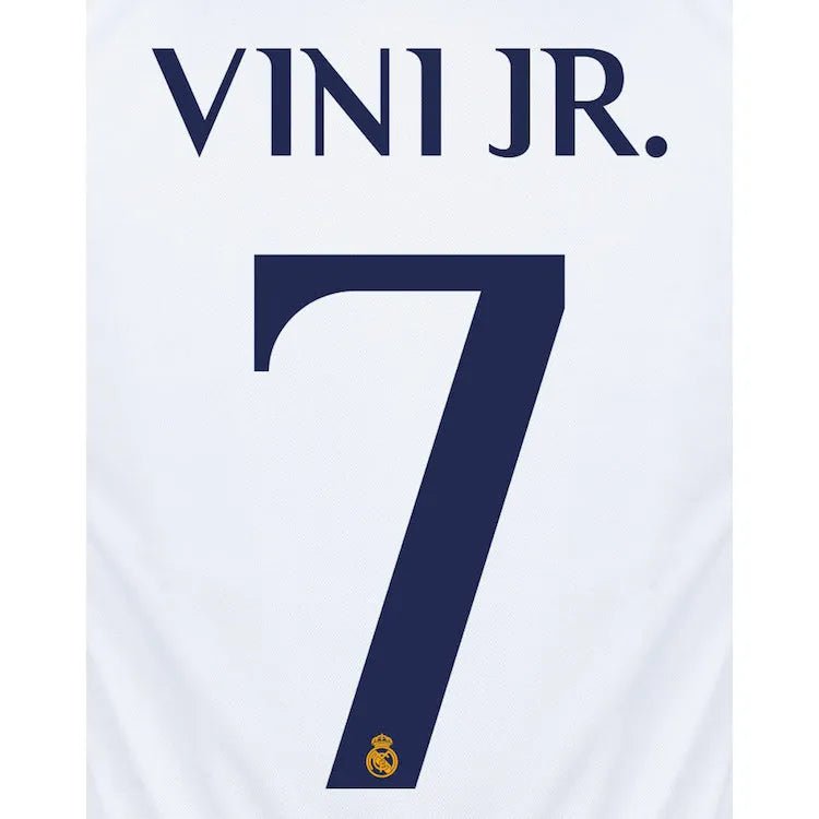 Real Madrid 2023/24 Home Vini JR #7 Youth Jersey Name Set