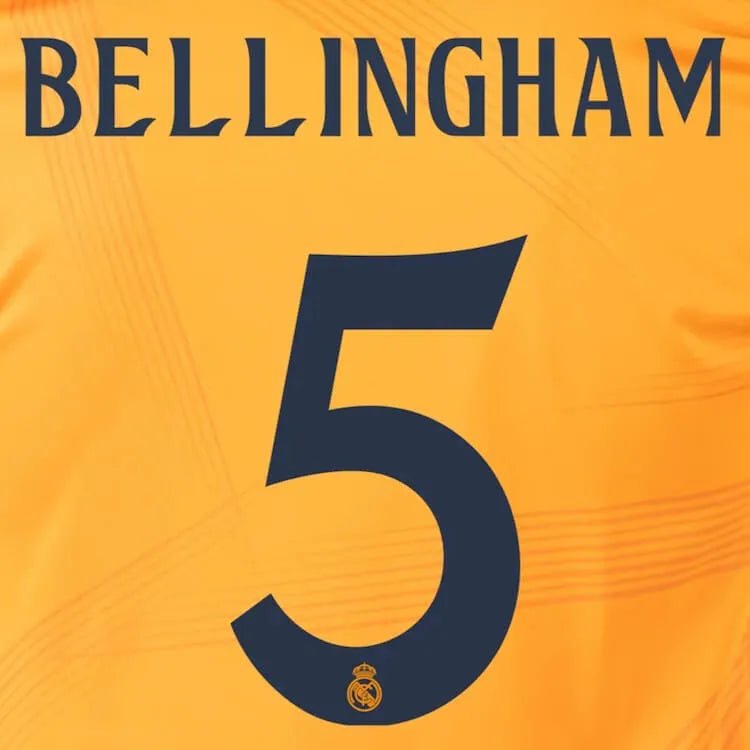 Real Madrid 2024/25 Away BELLINGHAM #5 Official Name Set