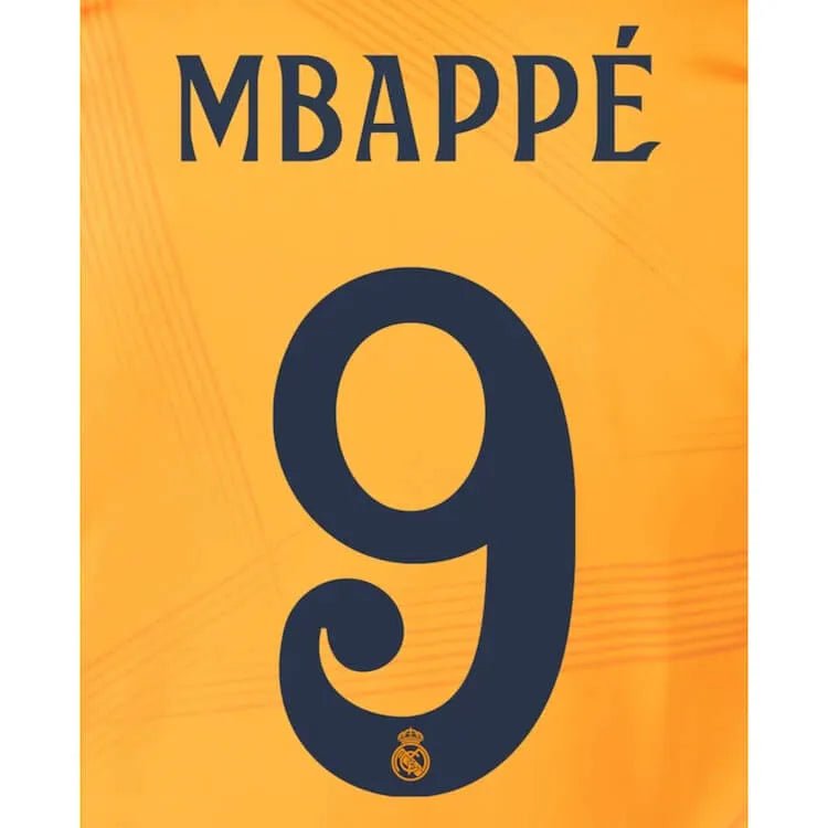 Real Madrid 2024-25 Away MBAPPE #9 Official Name Set (Back)
