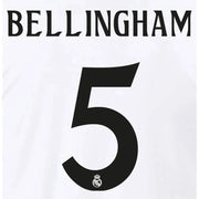 Real Madrid 2024/25 Home Bellingham #5 Youth Jersey Name Set