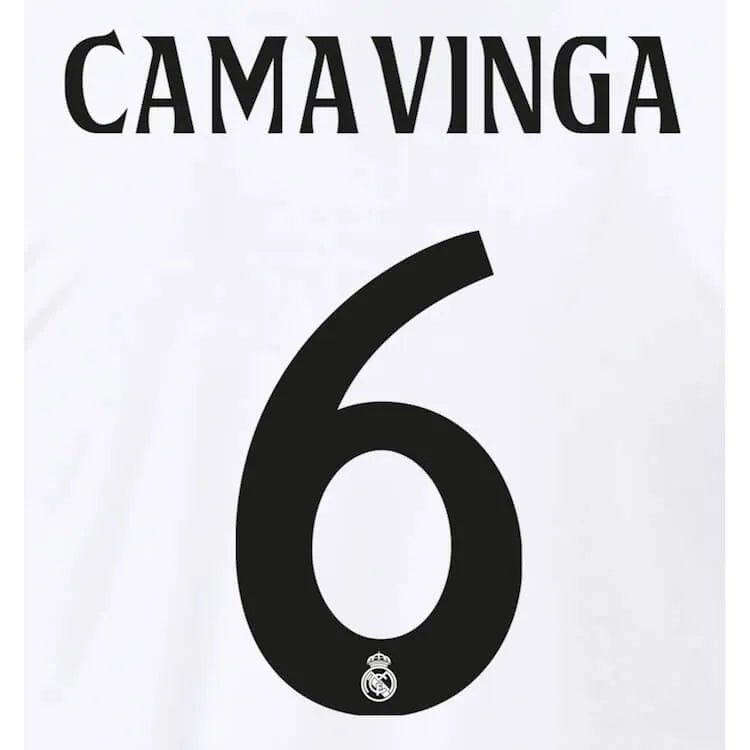Real Madrid 2024_25 Home Camavinga #6 Jersey Name Set (Back)